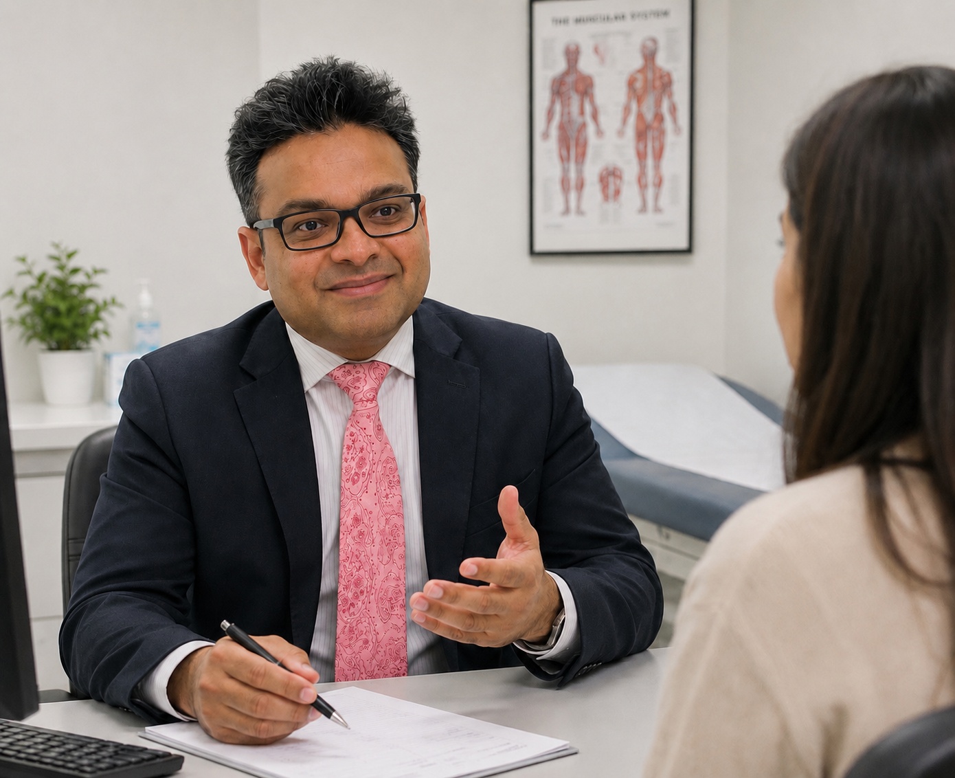 Consultant psychiatrist in consultation with an adult ADHD patient